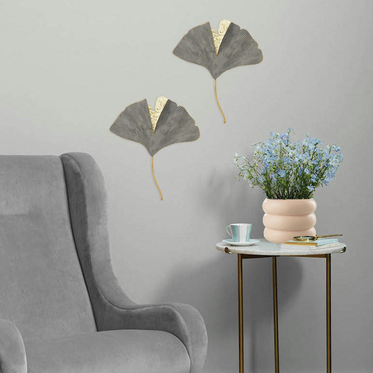 - Cache pot anneaux en ciment Rose