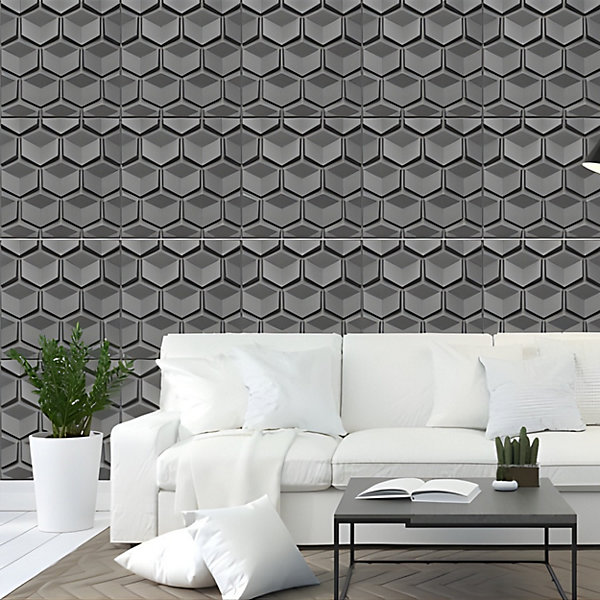 Panneaux de plafond et panneaux muraux Decoratif 3D Honey Gris 8m² / 32pièces