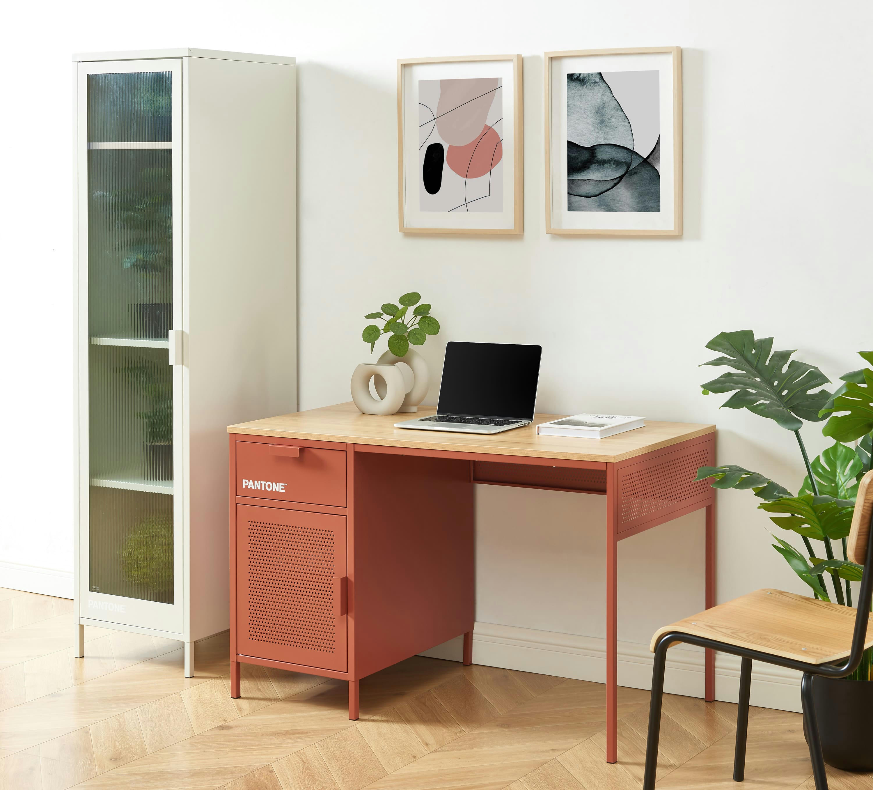 PANTONE - Bureau  métal terracotta 120cm