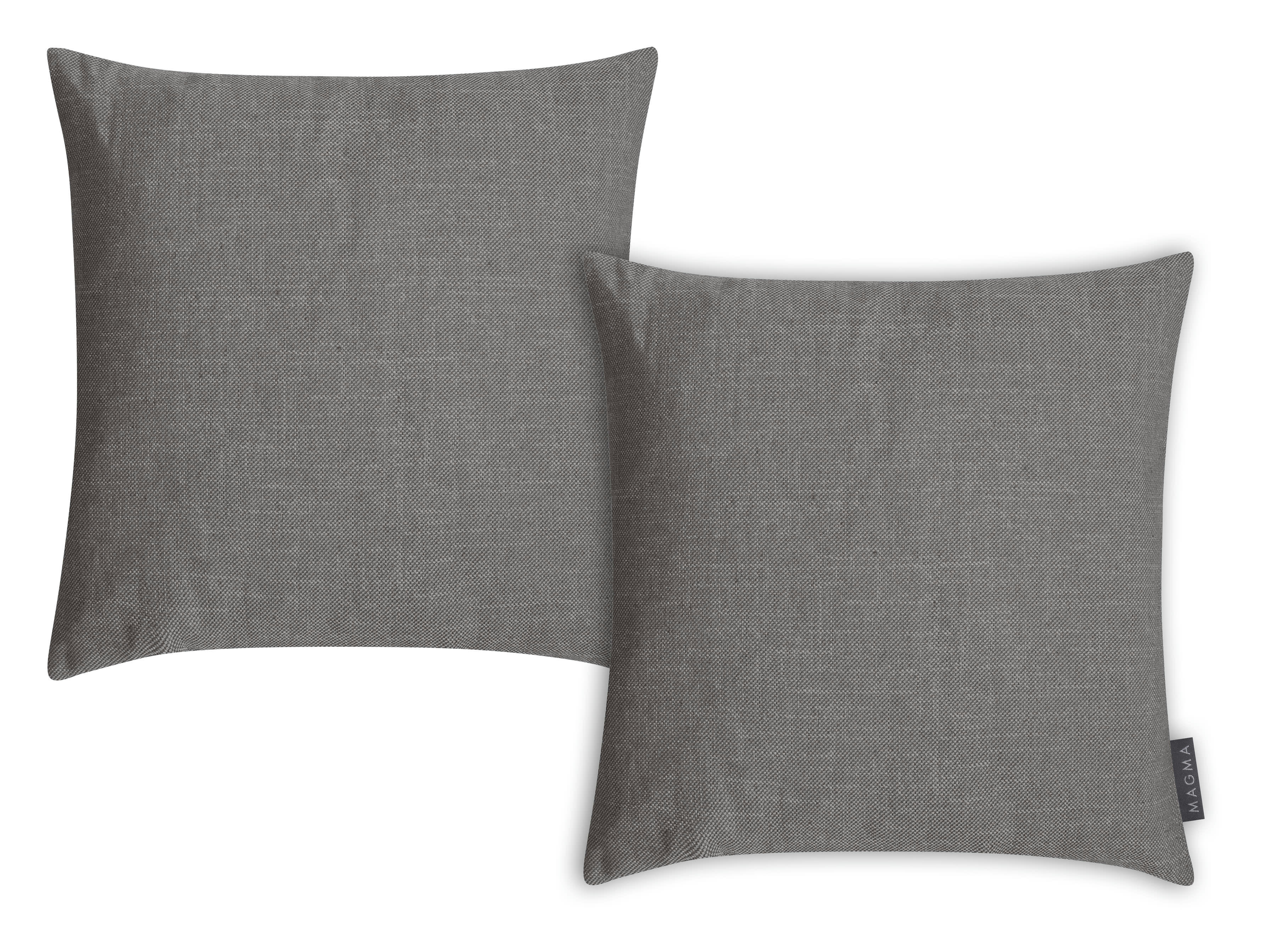 RIVA - Housses de coussin jacquard chiné gris -Lot de 2-40x40