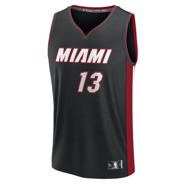 Bam Adebayo Miami Heat  Fast Break Replica Jersey - Black - Icon Edition
