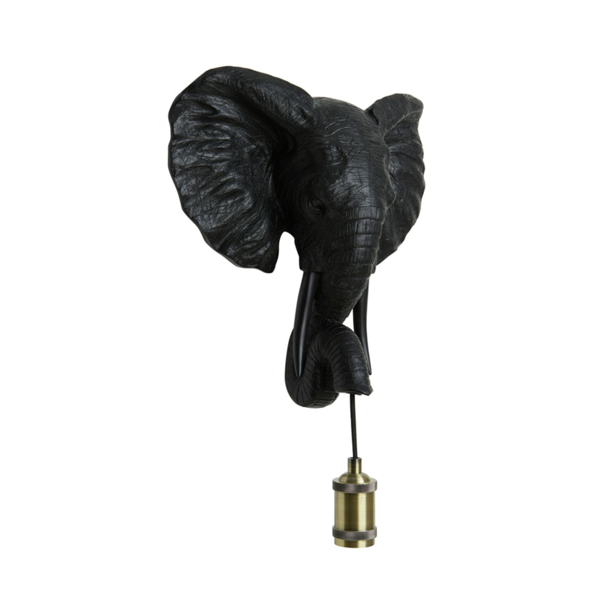 Light & Living wandlamp Elephant - zwart - 35x13x36cm