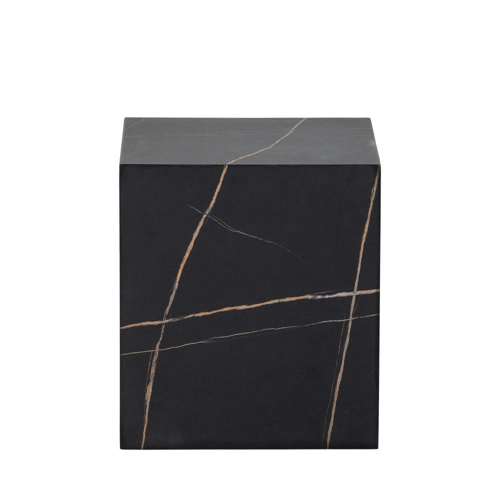 BENJI - Table d'appoint effet marbre H45xL40cm noir
