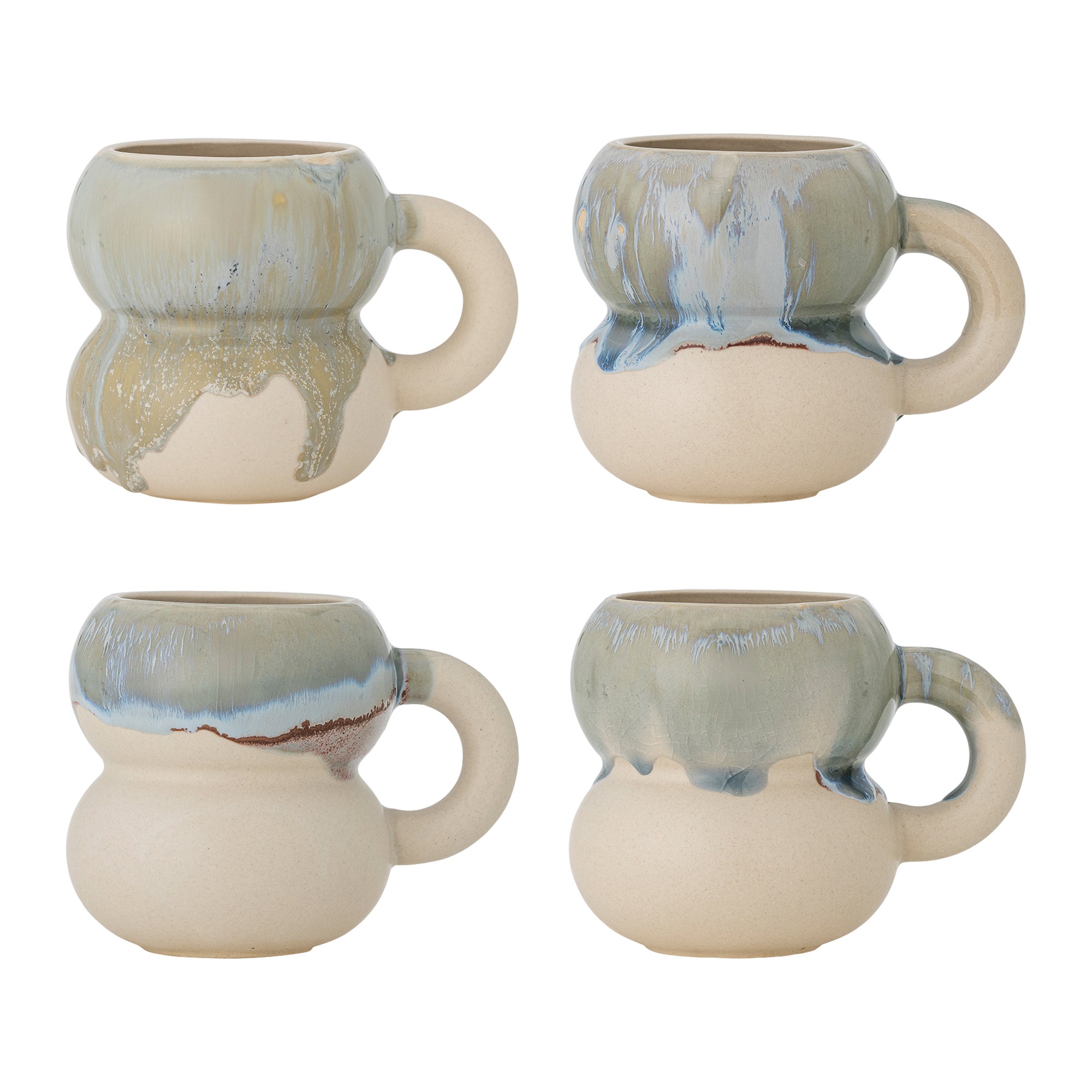 Bloomingville Luna Mokken 0,4 L - Set van 4 - Blauw