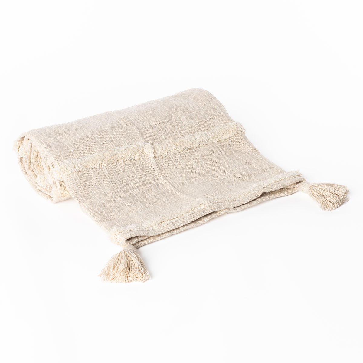 Manta AMANI bege em algodão 130x170cm