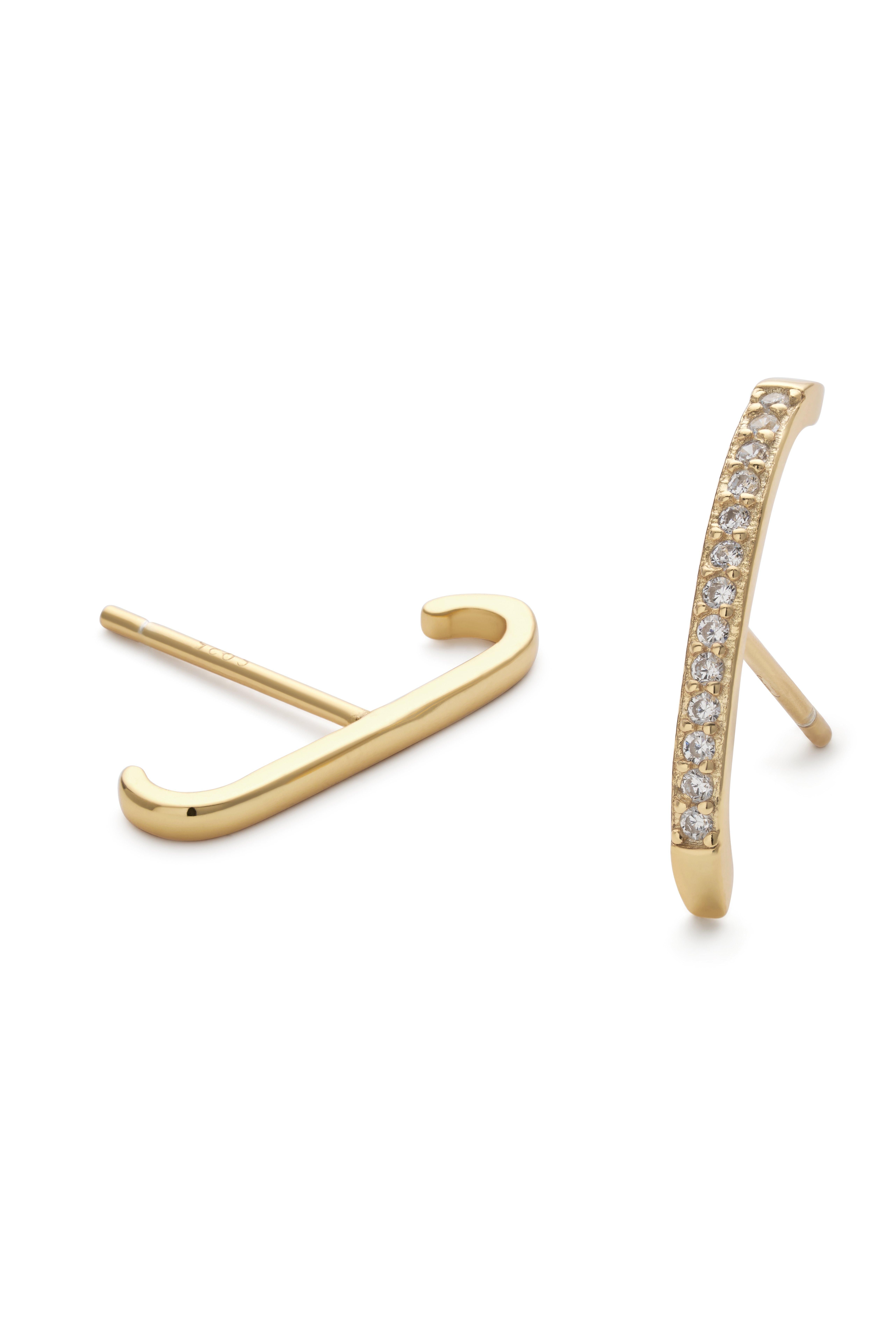 Elk & Bloom 14K Gold Small Bar Stud Earrings