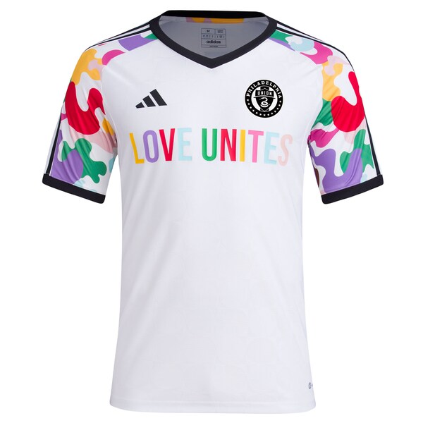 Philadelphia Union adidas 2024 Pride Pre-Match Top - White