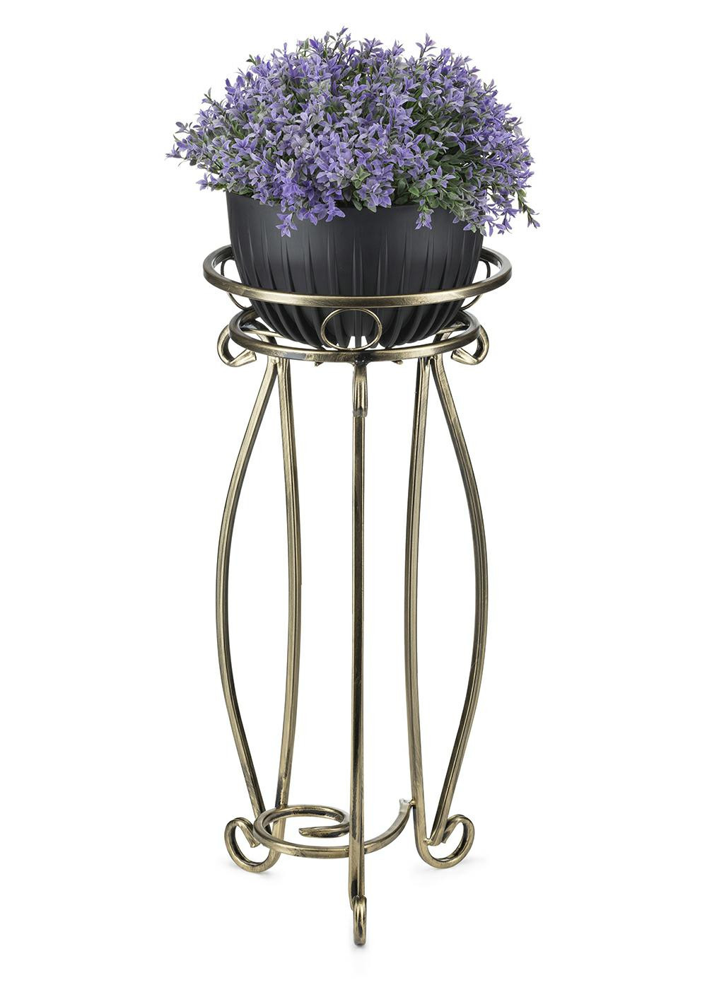 Stabilny złoty metalowy kwietnik 62 cm