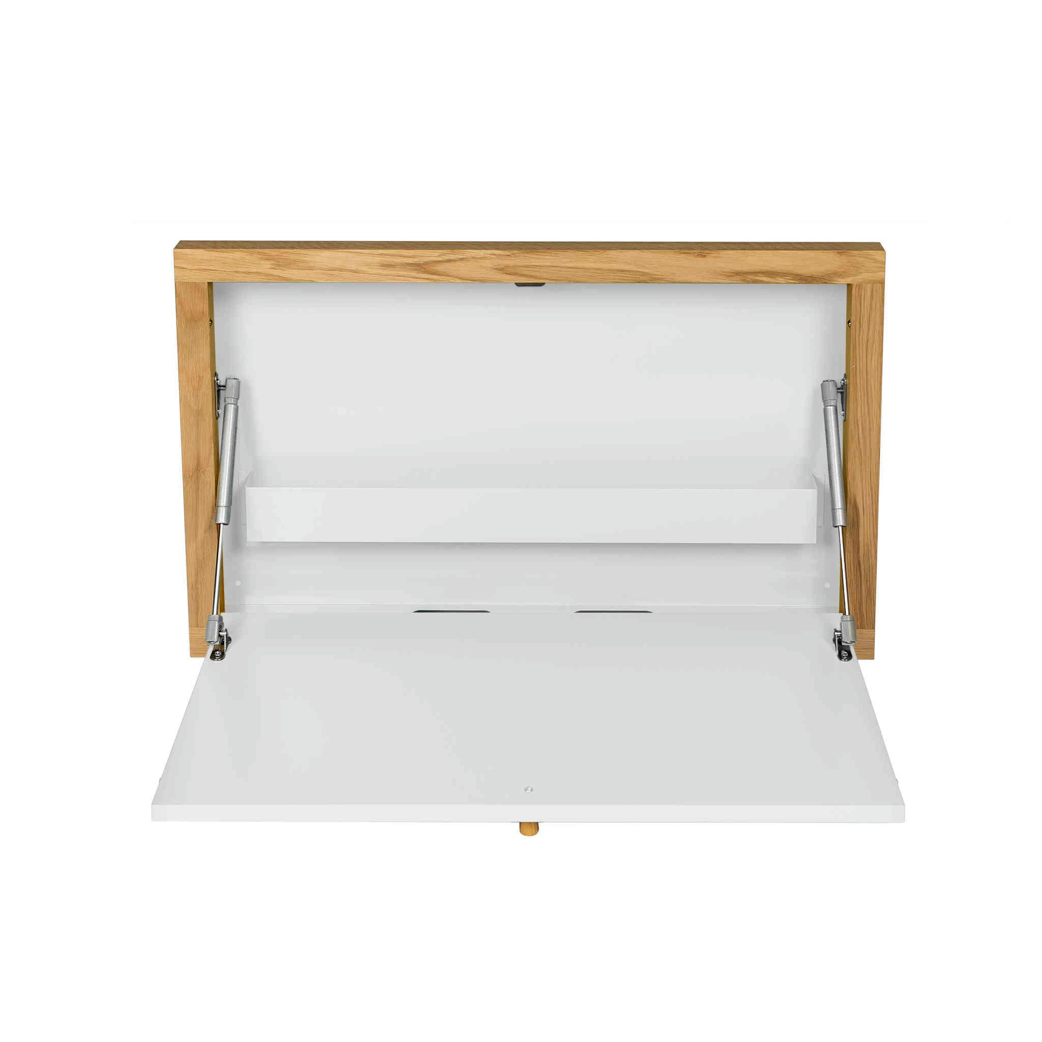 - Bureau mural en bois blanc