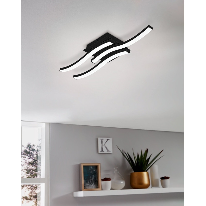 Plafonnier LED Cabezas noir blanc neutre 2130 lm 14,1 W EGLO