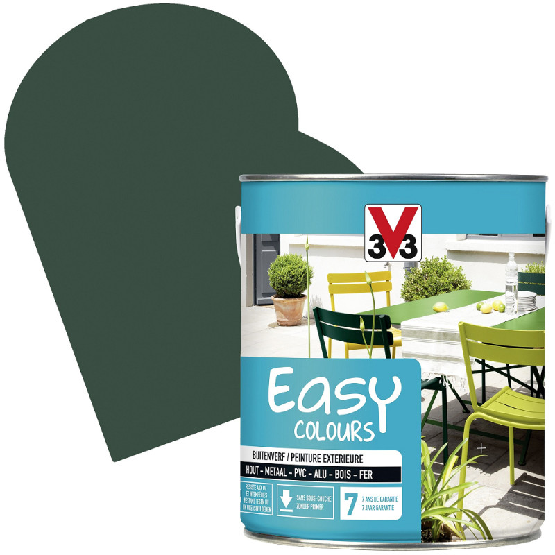 Peinture extérieure Easy Colours vert basque satiné 2,5 L V33