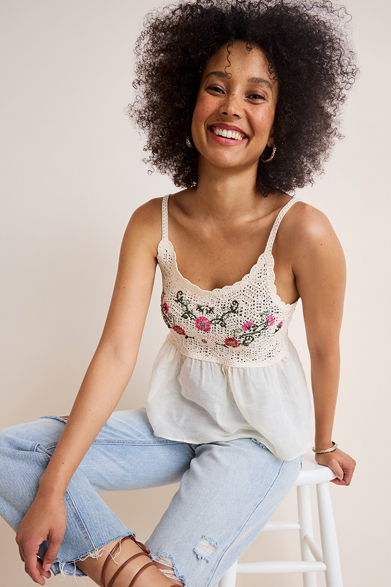 Veronica Crochet Upper Tank Top