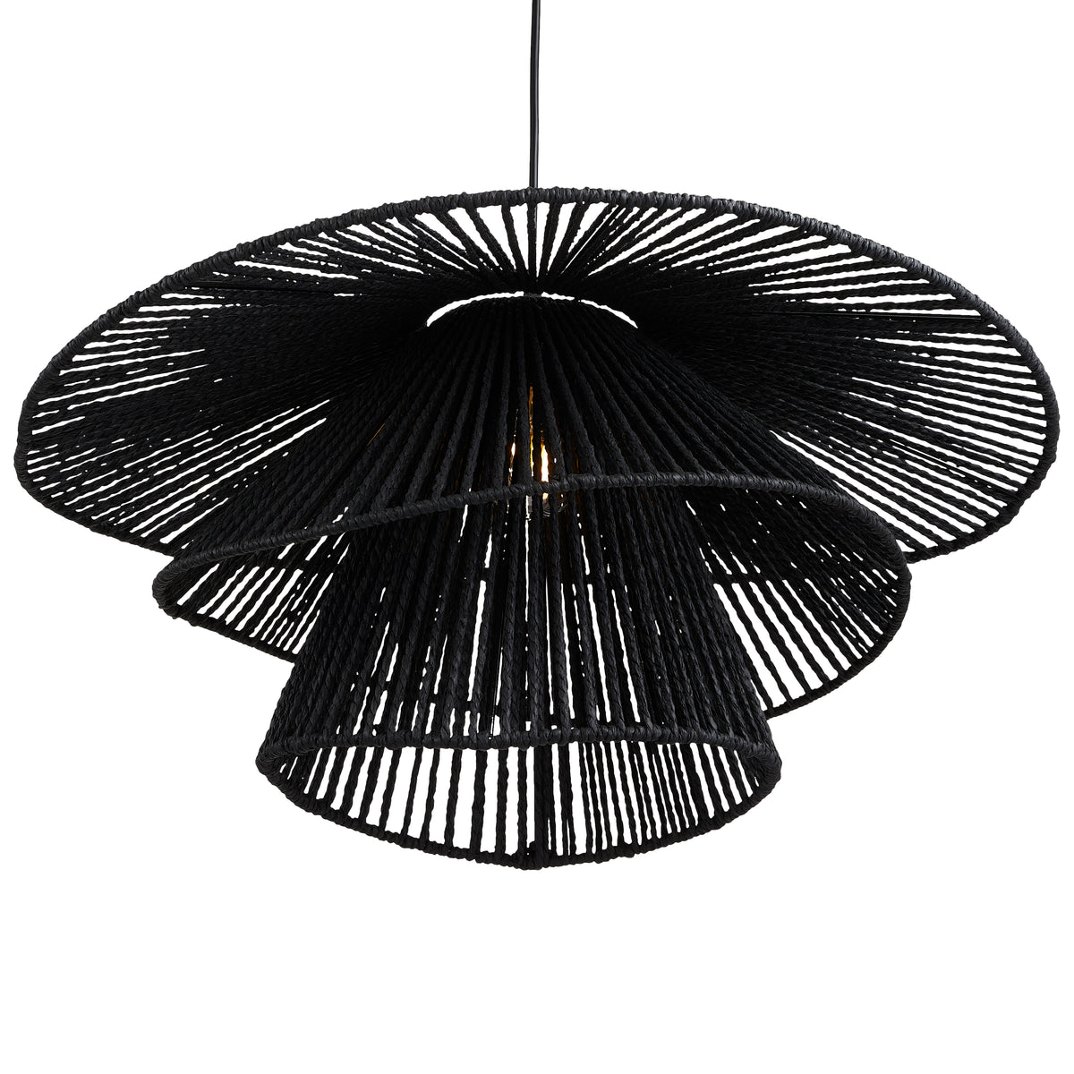 Lighto | Hanglamp Rotan Zwart Ø63 cm | Amara