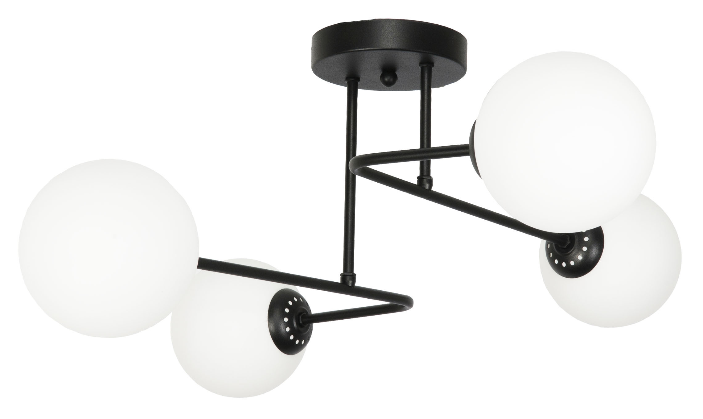 Lampa sufitowa czarna kule białe loft EDYLIT 4xE14 OLMO 14-828