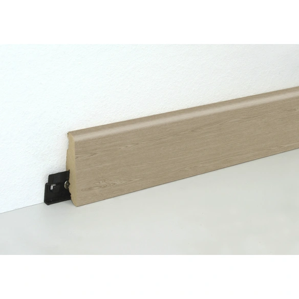 Sockelleiste, Holzoptik eichefarben, MDF, LxHxT: 240 x 5,8 x 1,9 cm
