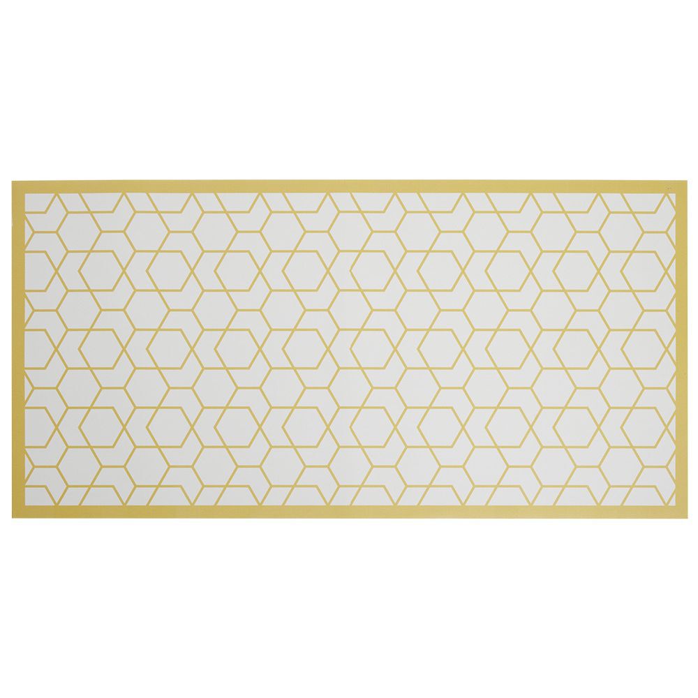 Tapis vinyle imprimé graphique jaune L.99 cm