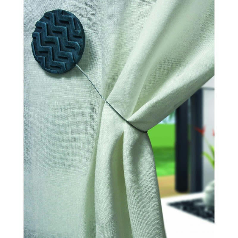 WILLY - - Embrasse rideaux magnétique sans perçages - Bleu canard