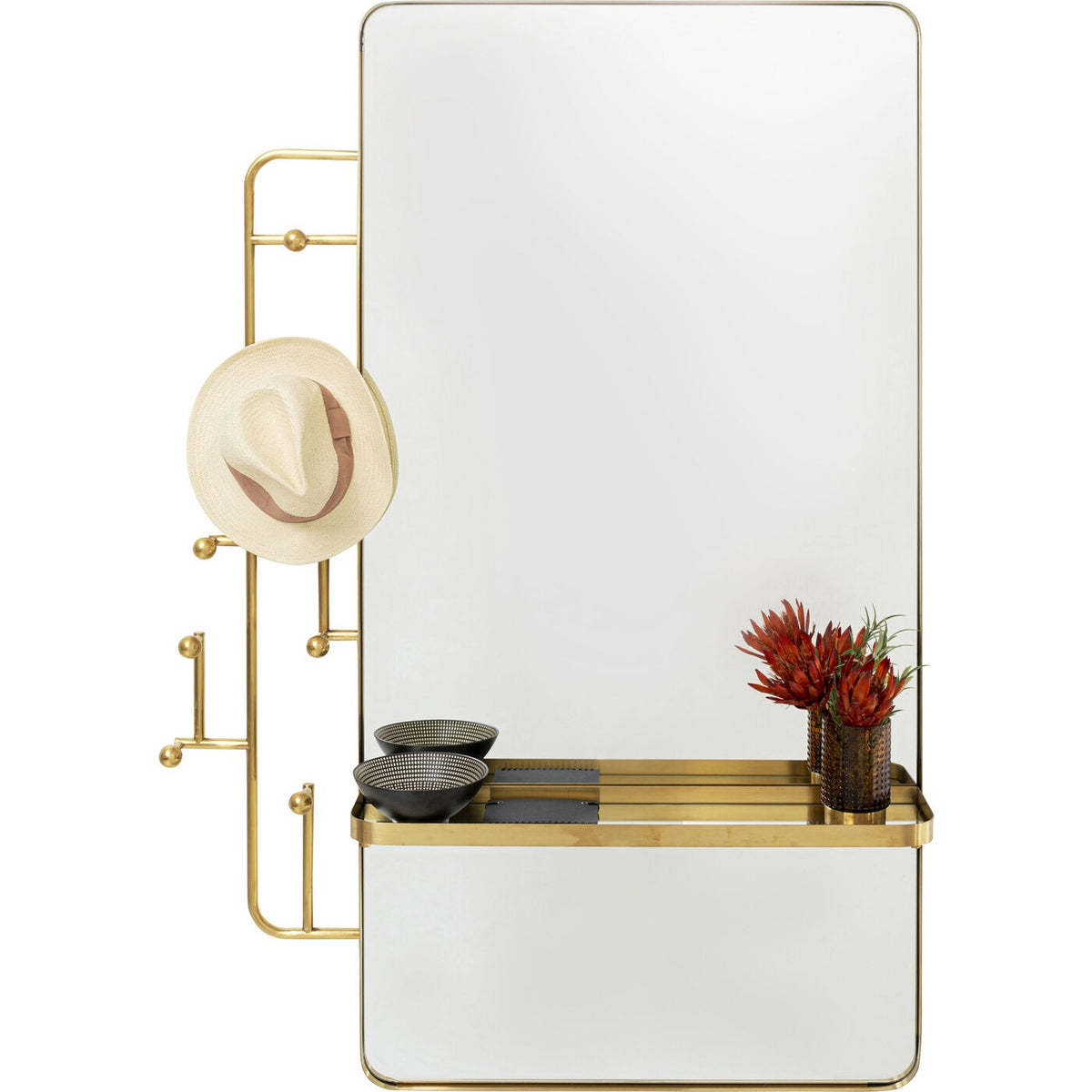 Kare Design Kapstok Spiegel Tristan 150x76cm goud