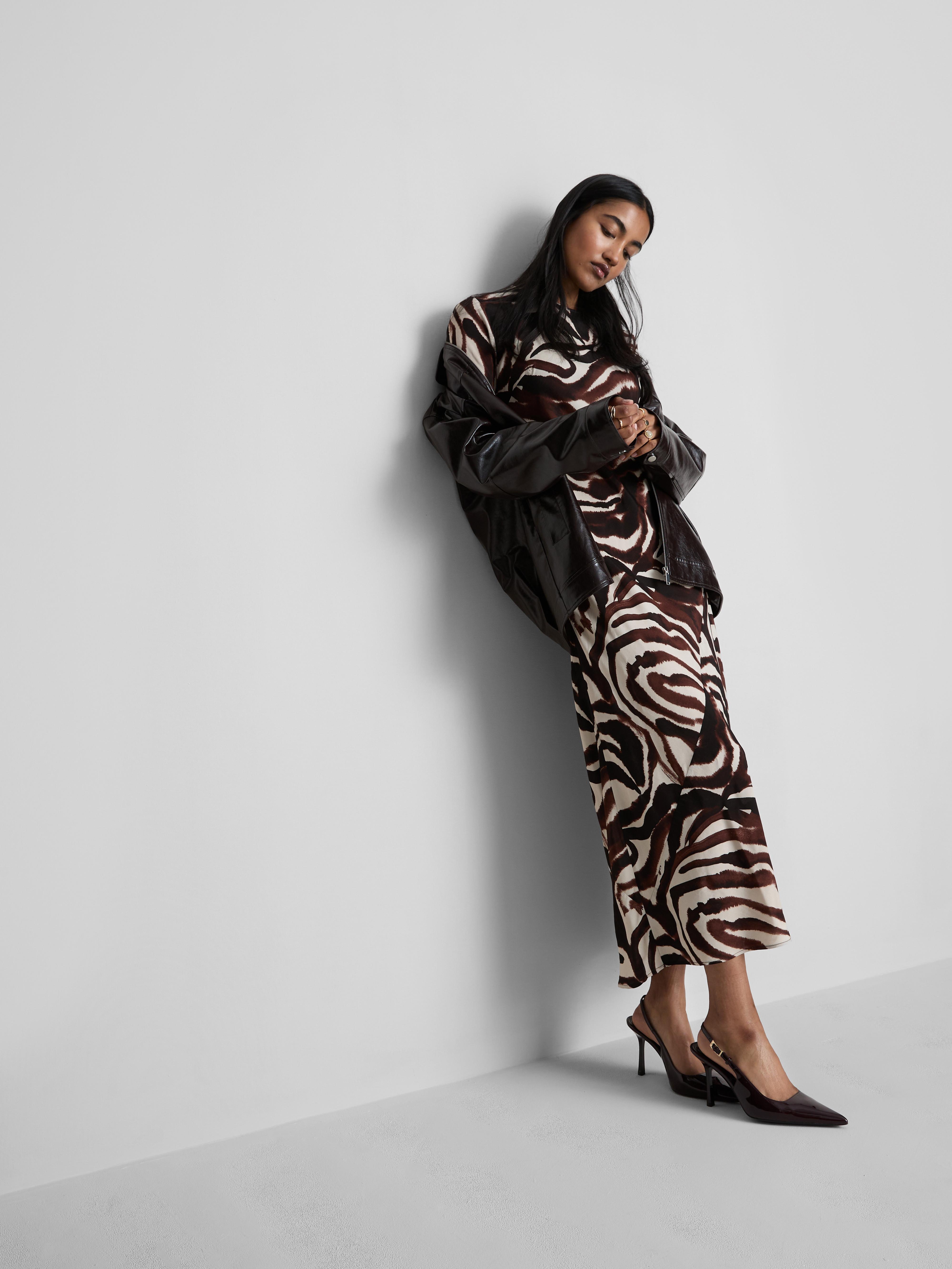 Zebra Maxi Column Dress