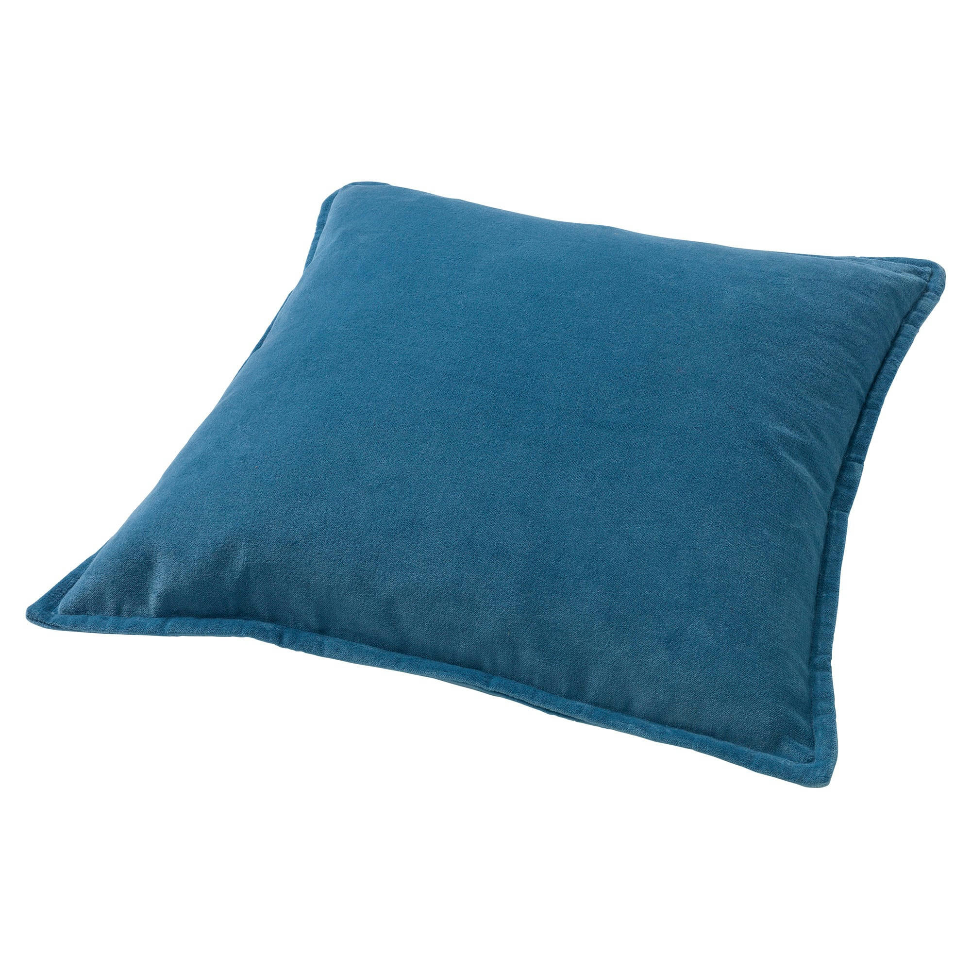 CAITH - Housse de coussin bleu en velours-50x50 cm uni