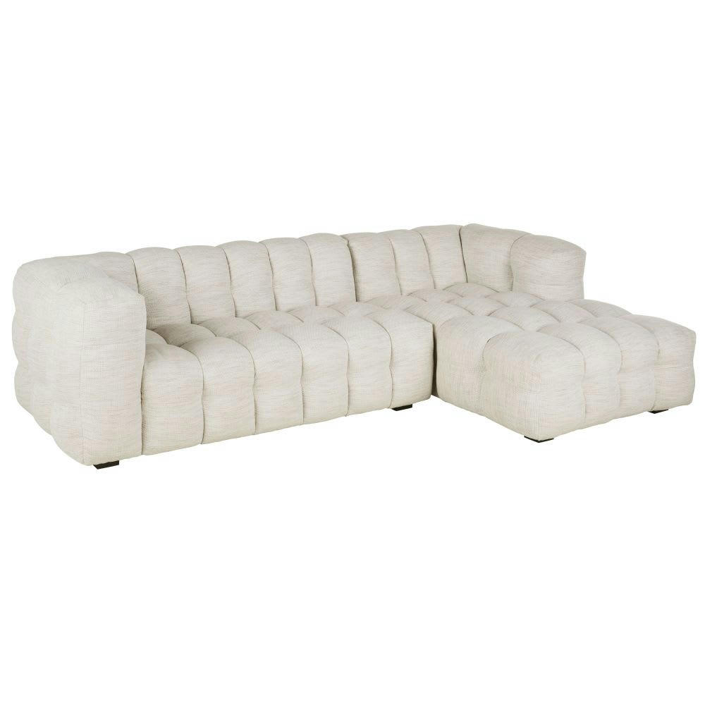 Lilo - Canapé d'angle droit 4/5 places coloris sable