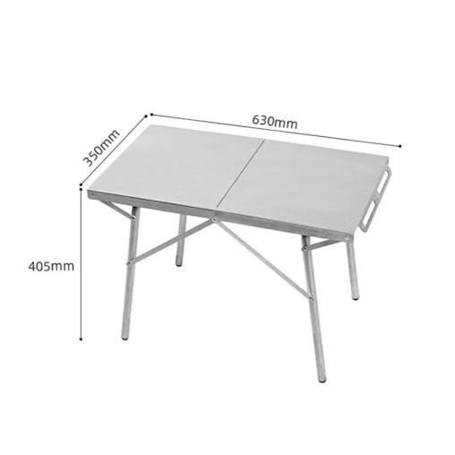 NNEOBA Folding Stainless Steel Camping Table Heat-Resistant Silver
