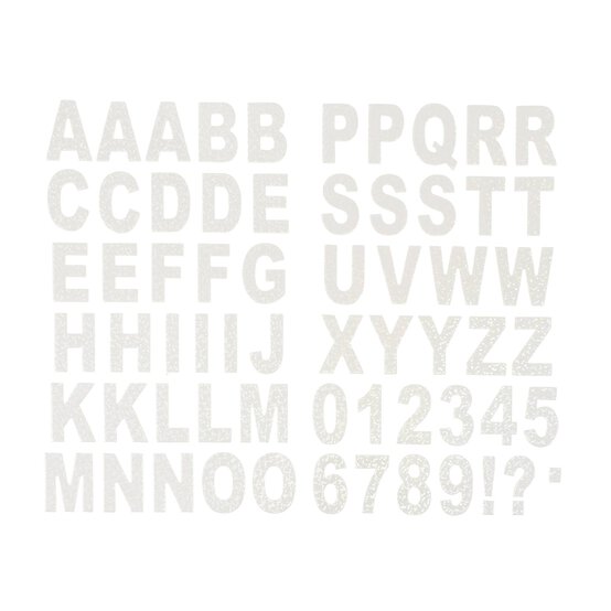White Foil Chipboard Alphabet Stickers