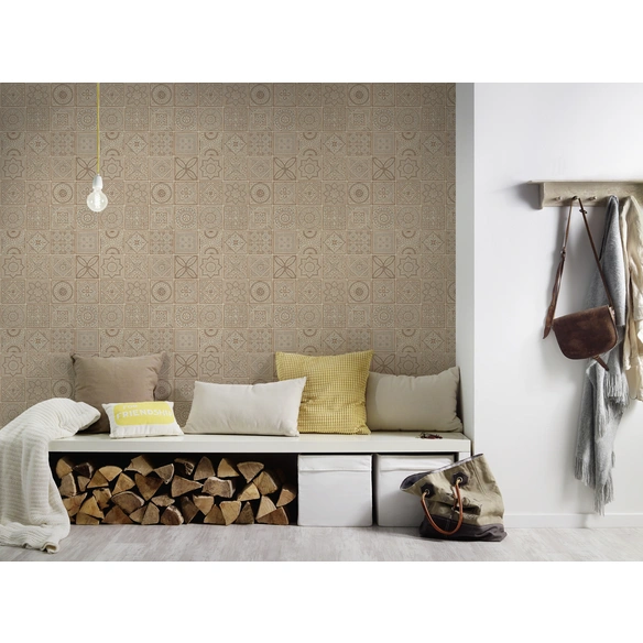 Vliestapete, BxL: 53 x 1005 cm, beige/cremefarben