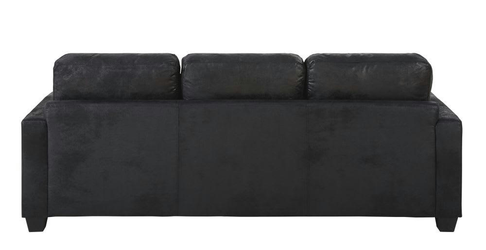 Philadelphie - Canapé d'angle droit 3/4 places en suédine noire