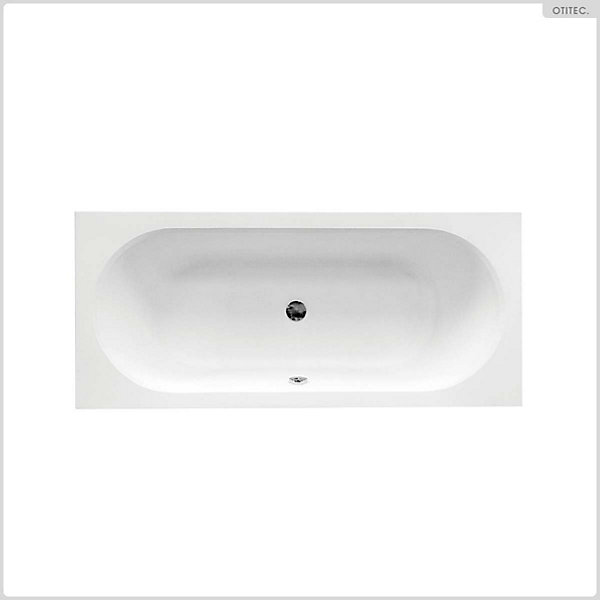 Baignoire rectangulaire - 150 x 75 cm - avec Habillage (4 cm) - Pieds - Vidage Chrome - VITAE SLIM