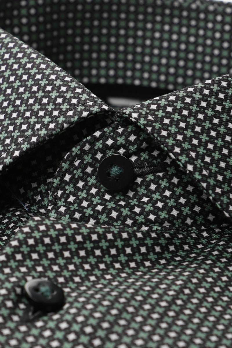 ETERNA Dynamic Cotton Comfort Fit Hemd grün, Bedruckt