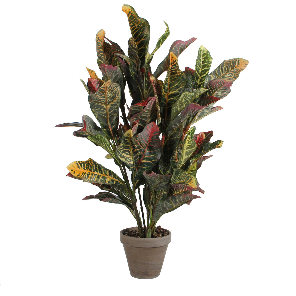 Mica Decorations Croton Kunstplant in Bloempot Stan - H73 x Ø40 cm - Bont
