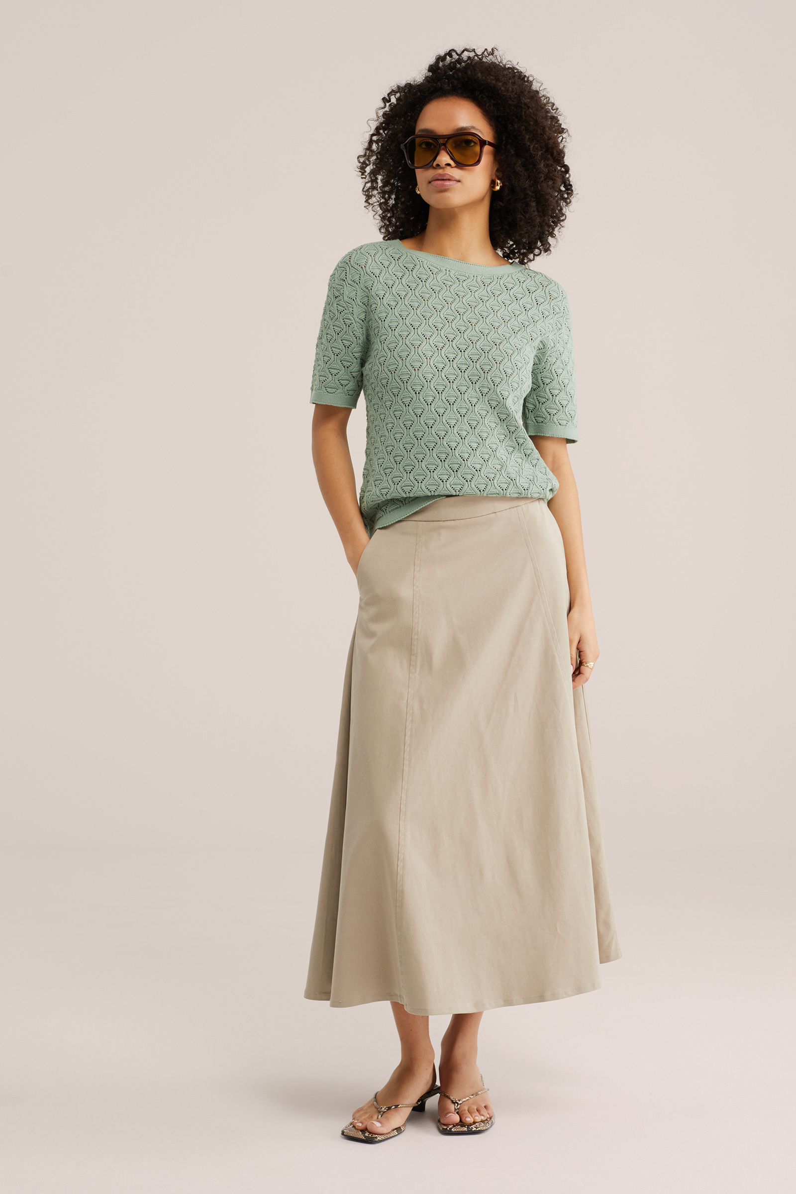 Dames ajour trui van biologisch katoen