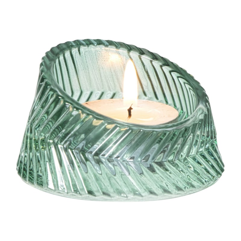 Waxinelichthouder open rond - groen - &Oslash;7.5x4.3 cm