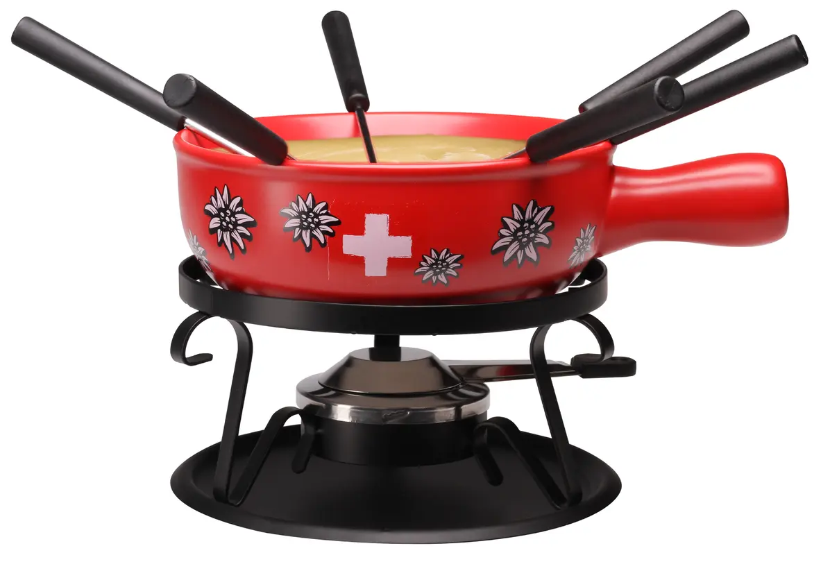 Fondue-Set Swiss Edelweiss