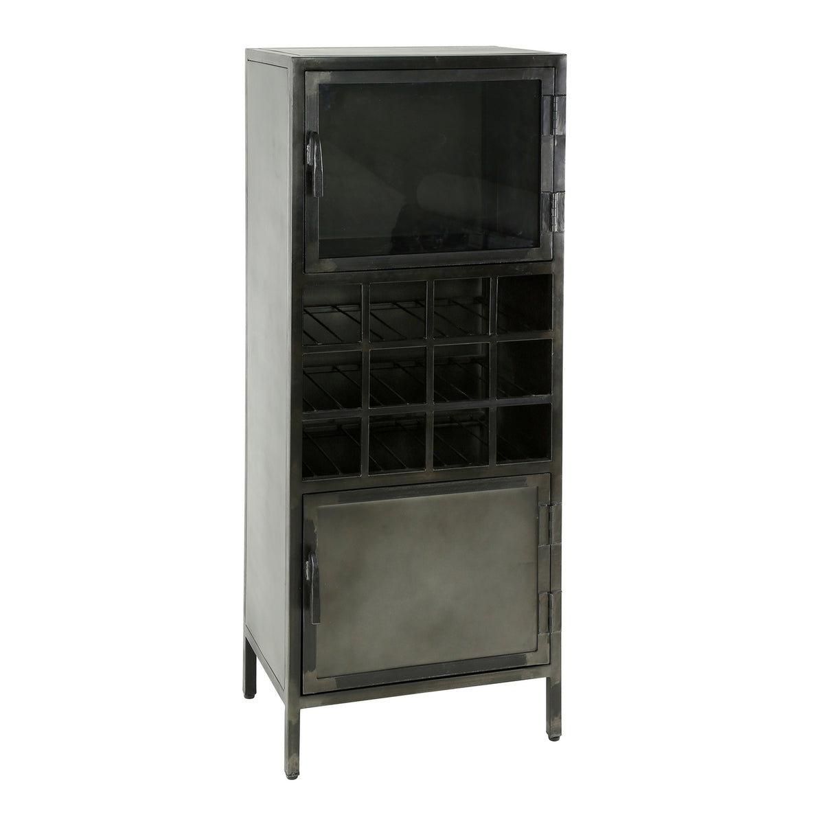 Giga Meubel Wijnkast Ruff - Zwart Metaal - 55x40x135cm