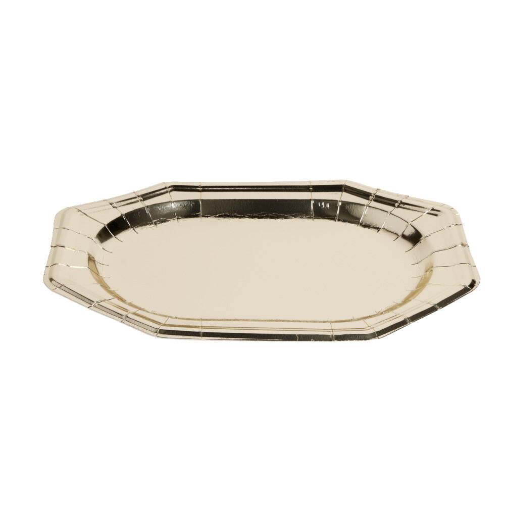 Plateaux de présentation ovale x4 carton métallisé doré 25x34cm