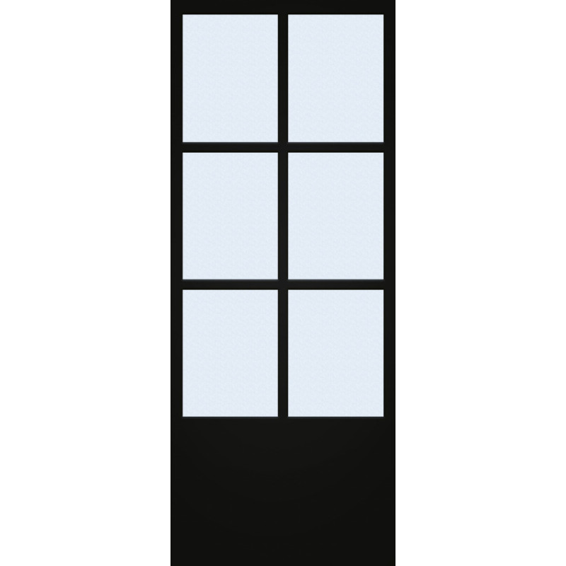 Porte vitrée Steel Look noir mat verre mat 73 x 201,5 cm THYS