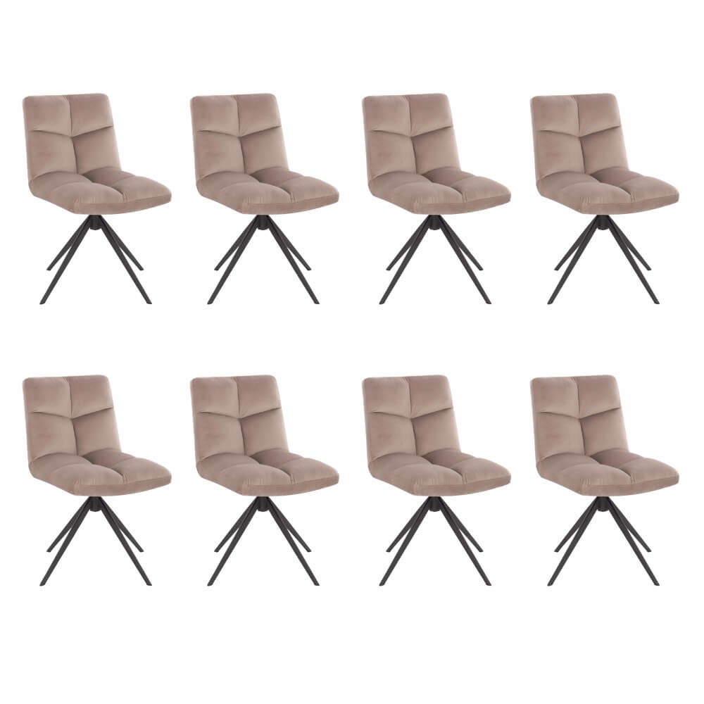 Home Deluxe Eetkamerstoel NODA Lichtbruin Aantal: 8