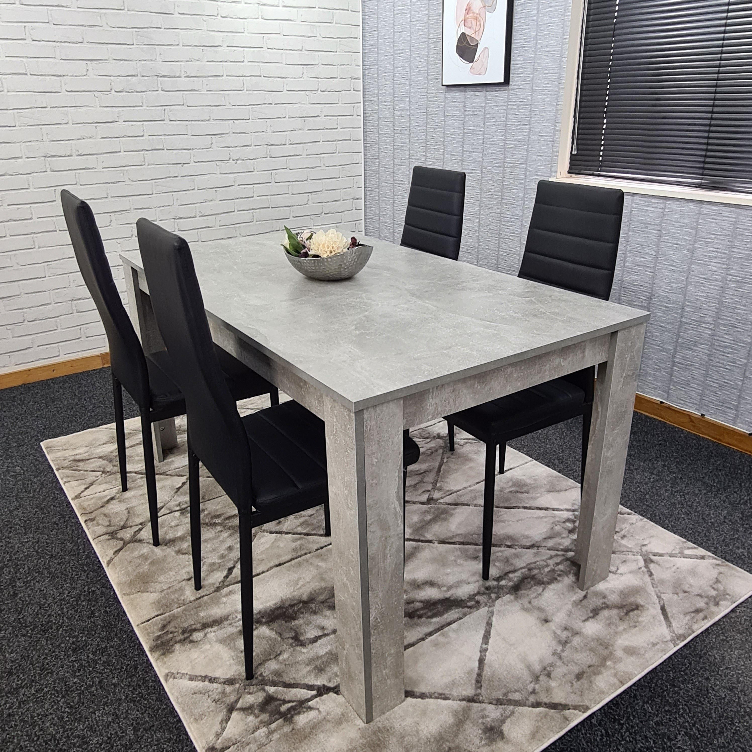 KOSY KOALA Kitchen Dining Table Set for 4 Wooden Dining Table And 4 Leather Chairs