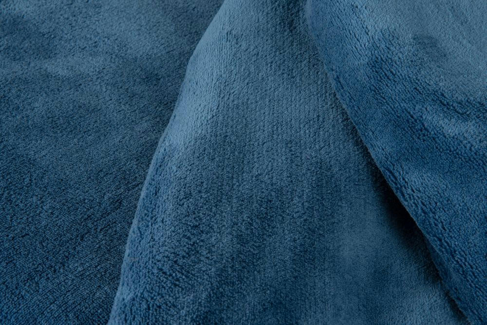 CHALEUR - Plaid en polyester recyclé bleu 150x230