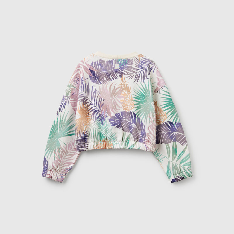 Sweatshirt with tropical print