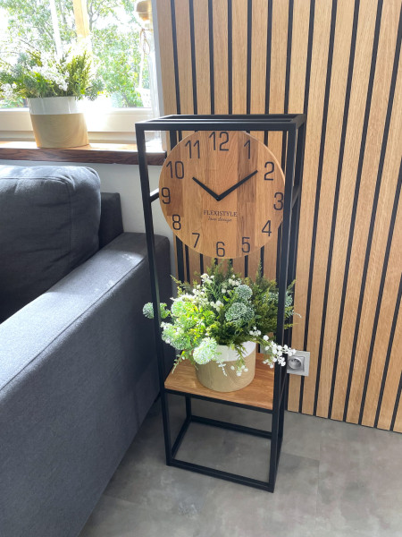 Zegar stojący w konsoli loft dębowy 100cm