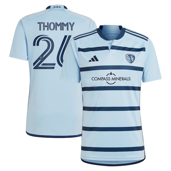 Erik Thommy Sporting Kansas City adidas 2024 Hoops 4.0 Replica Player Jersey – Light Blue