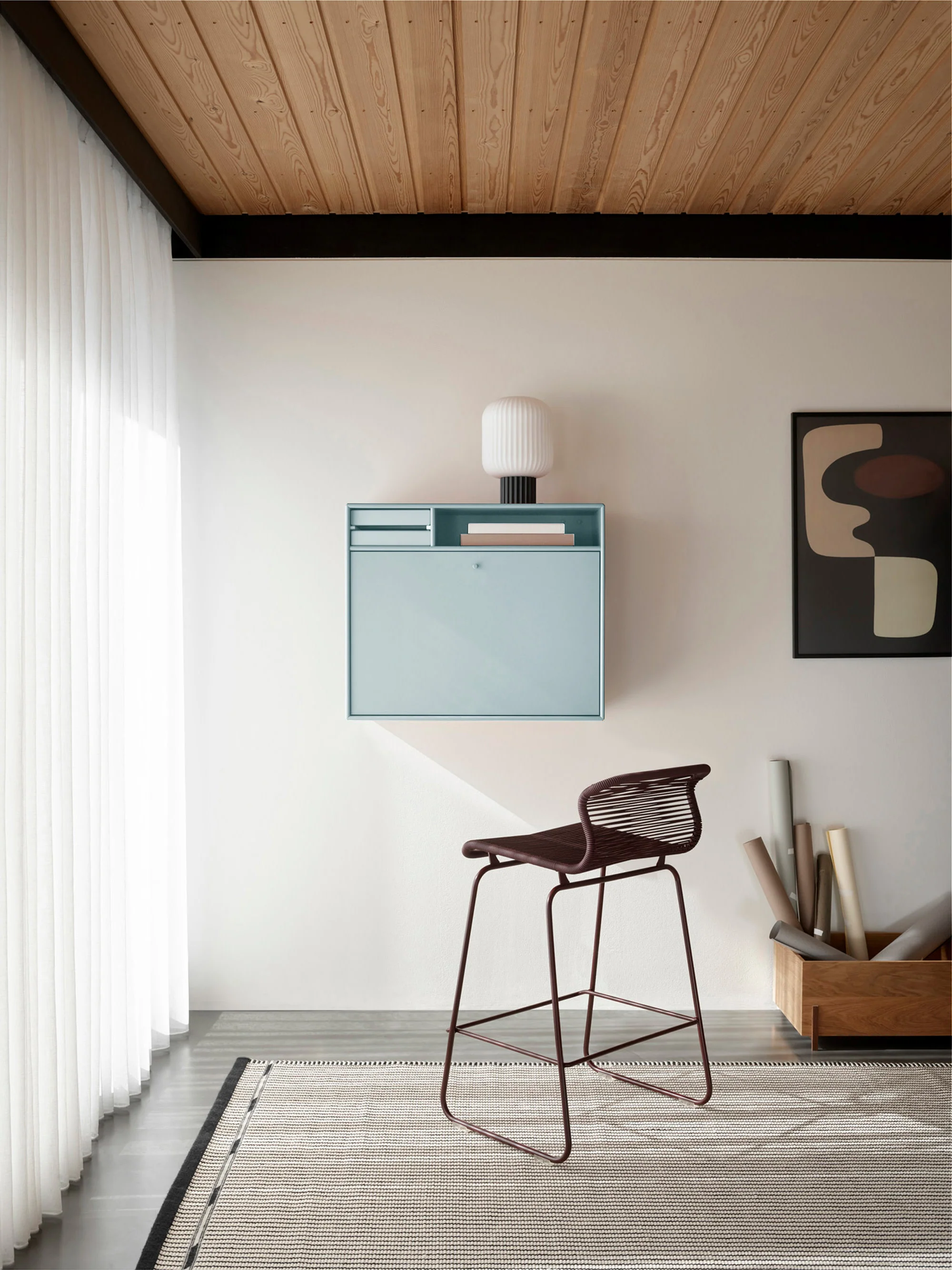 Handgefertigter Wand-Schreibtisch Studio