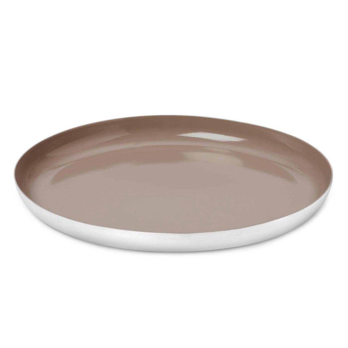 ROND - Plateau ivoire et sable en aluminium D27cm