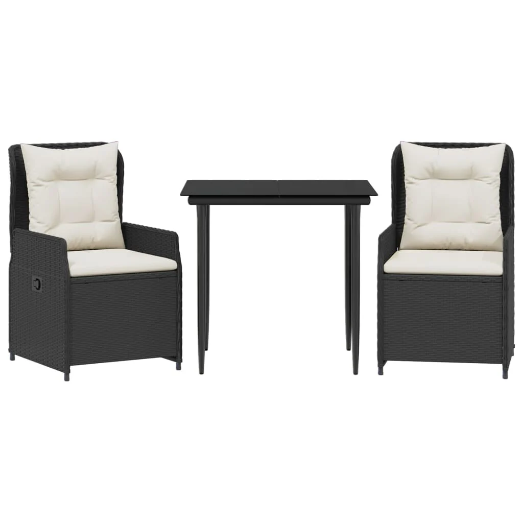 vidaXL Garden Dining Set Black, Cream white - N/A