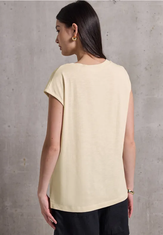 Jersey-Shirt mit Raffung