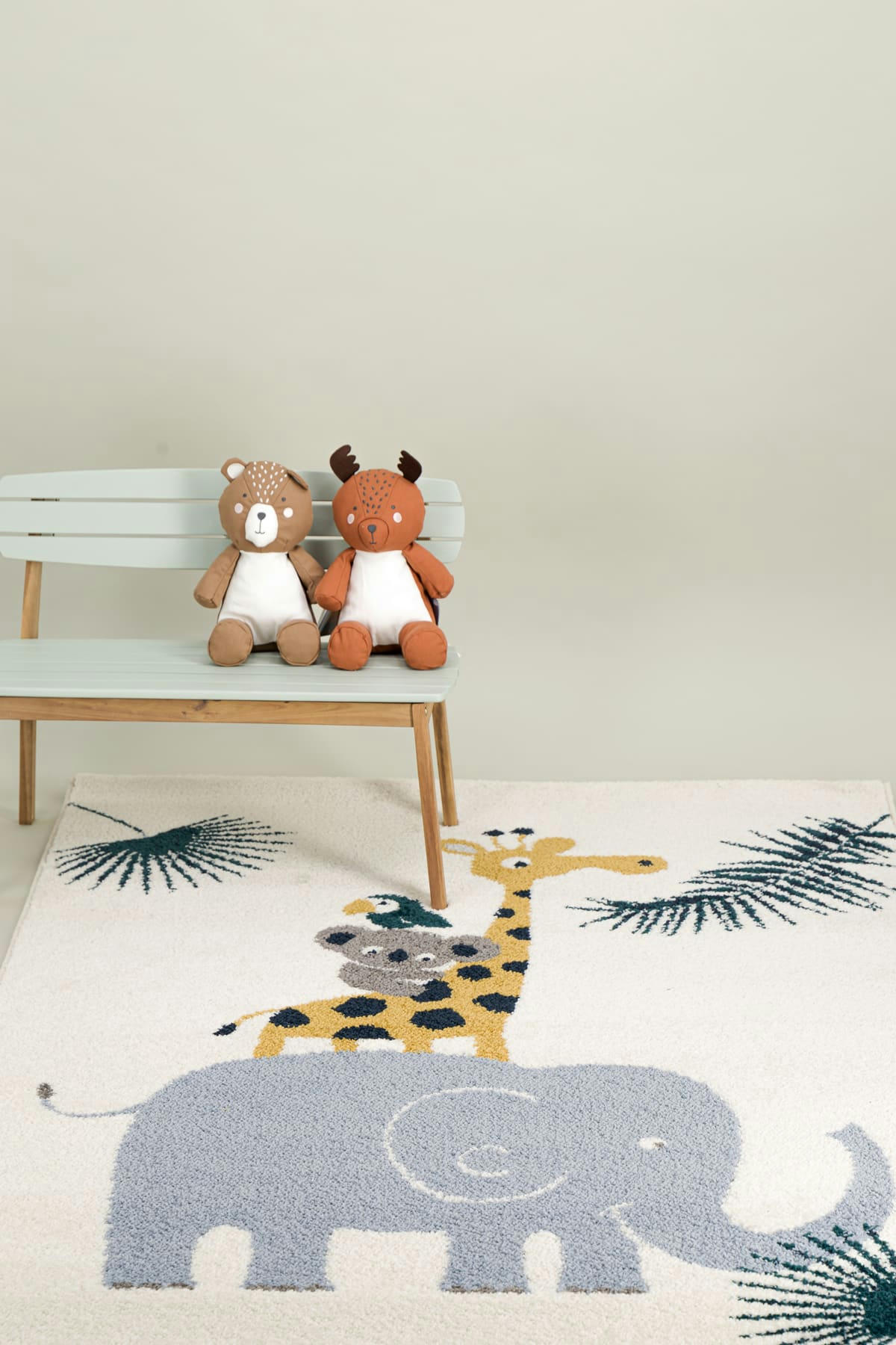 JUNGLE - Tapis enfant animaux de la jungle 120x170, OEKO-TEX®