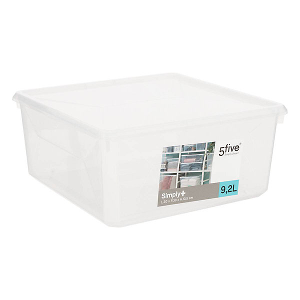 Boîte en plastique transparente 9,2L Simply  - 5Five
